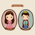 Vector Fairy tale couple, prince and princess in frame.