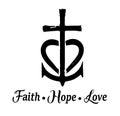 Vector Faith, hope, love, Christian faith symbols. Royalty Free Stock Photo