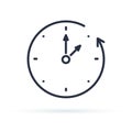 Vector fall backward icon. Change time. Adjust time. set time.
