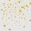 Vector falling golden confetti, realistic serpentine or flying tinsel for new year, birthday, festival party or any celebration