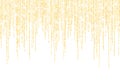 Vector falling in lines gold glitter confetti dots