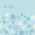 Vector falling snow horizontal frame seamless