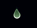 Vector - Falling transparent green water drop vector isolated on black background illustration. Abstract oil drop silhouettes. Royalty Free Stock Photo