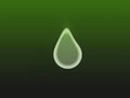 Vector - Falling transparent green water drop vector isolated on blurred black background illustration. Royalty Free Stock Photo