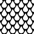 Vector falling water drops seamless background in black and white Royalty Free Stock Photo