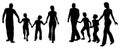 Vector family of four silhouette Royalty Free Stock Photo