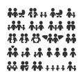 Family and relationships icons set