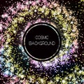 Vector fantasy cosmic galaxy background. Royalty Free Stock Photo