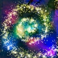 Vector fantasy cosmic galaxy background.