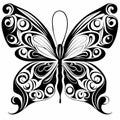 Fantasy drawing butterfly flower pattern symbol Royalty Free Stock Photo