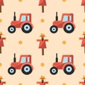 Vector farm illustration. Vector seamless pattern