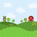 Vector Farm Themed Background Royalty Free Stock Photo