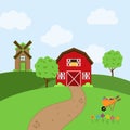 Vector Farm Themed Background Royalty Free Stock Photo