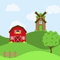 Vector Farm Themed Background Royalty Free Stock Photo