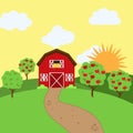 Vector Farm Themed Background Royalty Free Stock Photo