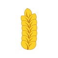 Vector farm wheat ears icon template. Line whole grain symbol illustration for organic eco business, agriculture, bakery. Gluten Royalty Free Stock Photo