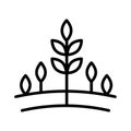 Vector farm wheat ears icon template. Whole grain symbol illustration. Simple oat growth design concept. Farm agriculture oat sign Royalty Free Stock Photo