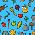 Vector farming seamless pattern