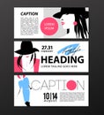 Vector fashion cards template. Royalty Free Stock Photo