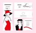 Vector fashion cards template. Royalty Free Stock Photo