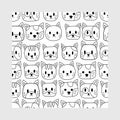 Vector fashion cat seamless pattern. Cute kitten illustration in sketch style. Cartoon animals background. Doodle kitty. Ideal for Royalty Free Stock Photo