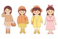 Vector Fashion cute cartoon korean style, character set illustration