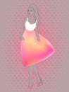 Vector fashion illustration. Beautiful woman.