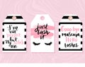 Vector fashion tags with Lashes quotes. Calligraphy phrase for lash makers