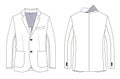 Technical sketch of man jacket with patch pockets -