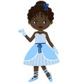 Fashionable Cute Little African American Girl in a Costume with Accessories Royalty Free Stock Photo