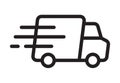 Vector fast delivery truck icon symbol, Pictogram flat outline design for apps and websites, Track and trace processing status.