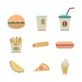 Vector fast food icons set