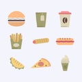 Vector fast food icons set