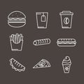 Vector fast food icons set