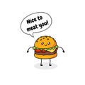 Vector fast food illustration. Cartoon doodle comic icon junk food. Template for printing, postcards, covers, textiles