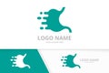 Vector fast stomach logo combination. Speed gastrointestinal tract logotype design template.