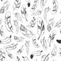 Vector feather background, retro pattern Royalty Free Stock Photo