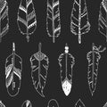 Vector feather background, tribal pattern Royalty Free Stock Photo