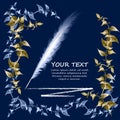 Vector feather on a dark blue background