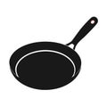 Black frying pan with handle Royalty Free Stock Photo