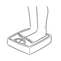 Vector of feet on weighing machine