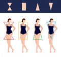 Vector Female Body Types Illustration. Royalty Free Stock Photo