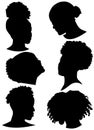 Vector female icons. Isolated illustrations of different women Royalty Free Stock Photo