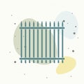 Vector fence icon on multicolored background. Layers grouped for easy editing illustration.