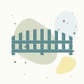 Vector fence icon on multicolored background. Layers grouped for easy editing illustration.