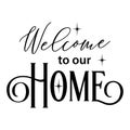 Vector festive poster Welcome to our Home with stars