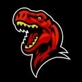 Fierce T-rex Head Mascot Logo Illustration Royalty Free Stock Photo