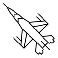 Vector Fighter Jet Outline Icon Design