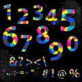 Vector Figures 1, 2, 3, 4, 5, 6, 7, 8, 9, 0 in CMYK style Royalty Free Stock Photo