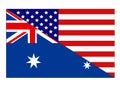 American and Australian flags Royalty Free Stock Photo